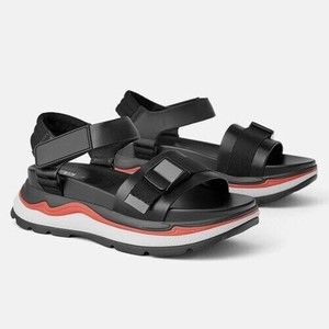 ZARA Flat Platform Bi-color SportSandals black 39 us 8 Shoes Athletic Sport